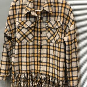 DEAR JOHN Plaid~Studded FALON Shacket